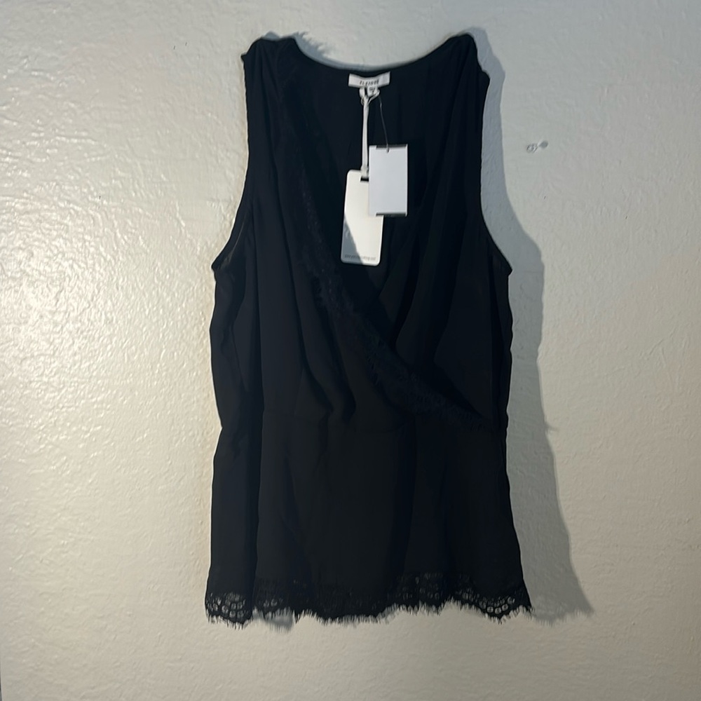 NWT Black Sheer Sleeveless Blouse